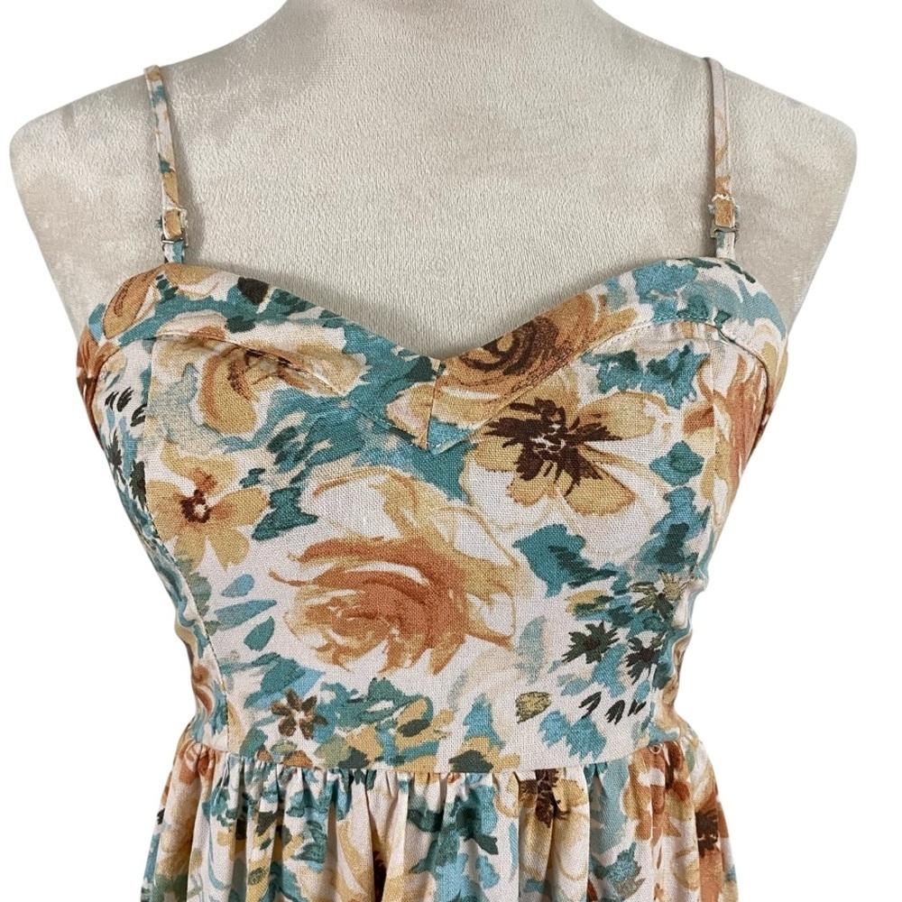 Millibon USA Womens Mini Dress Size Small Spaghetti Strap Floral Cami - Picture 2 of 9